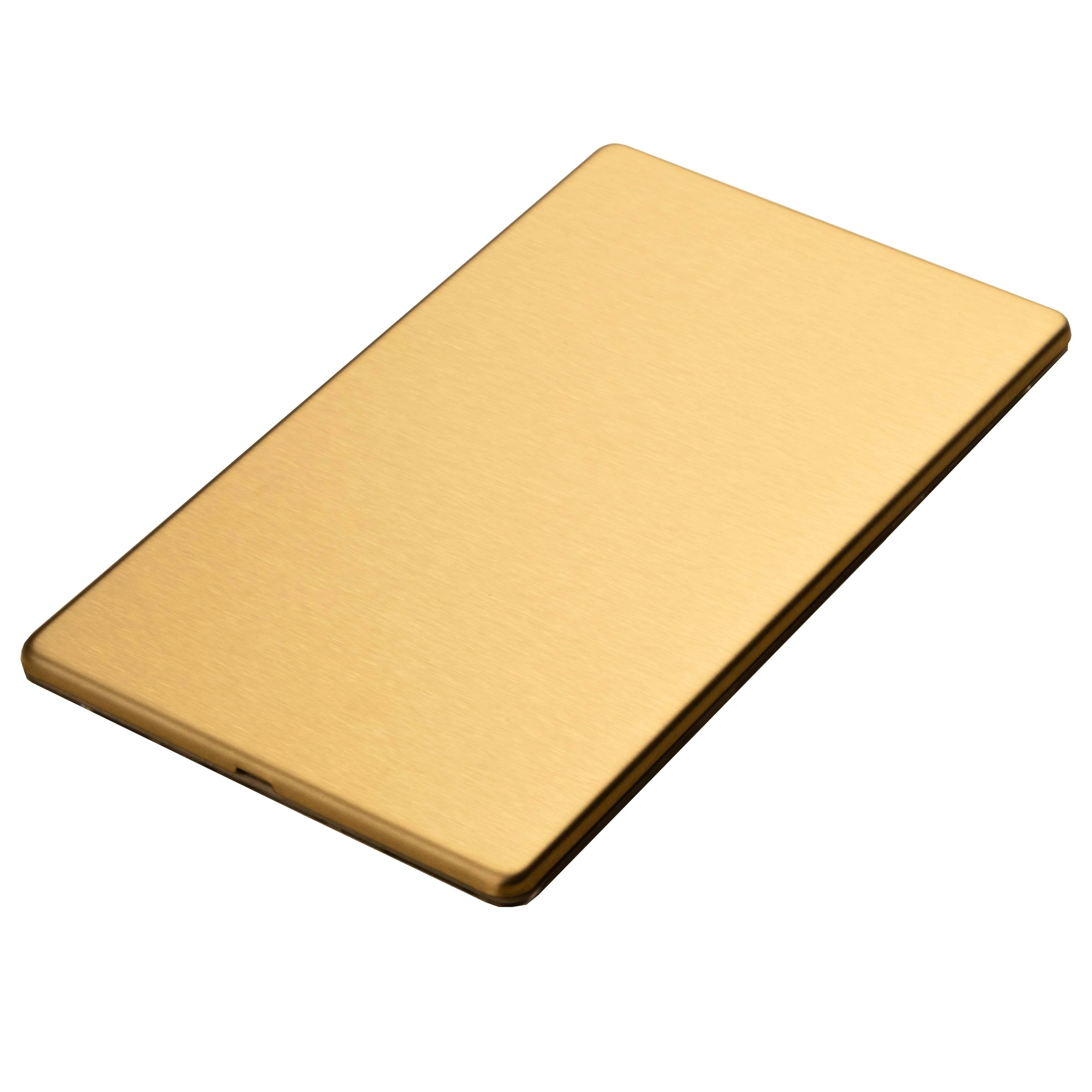 Concealed 3mm 2 Gang Double Blank Plate - Satin Brass - Image 5