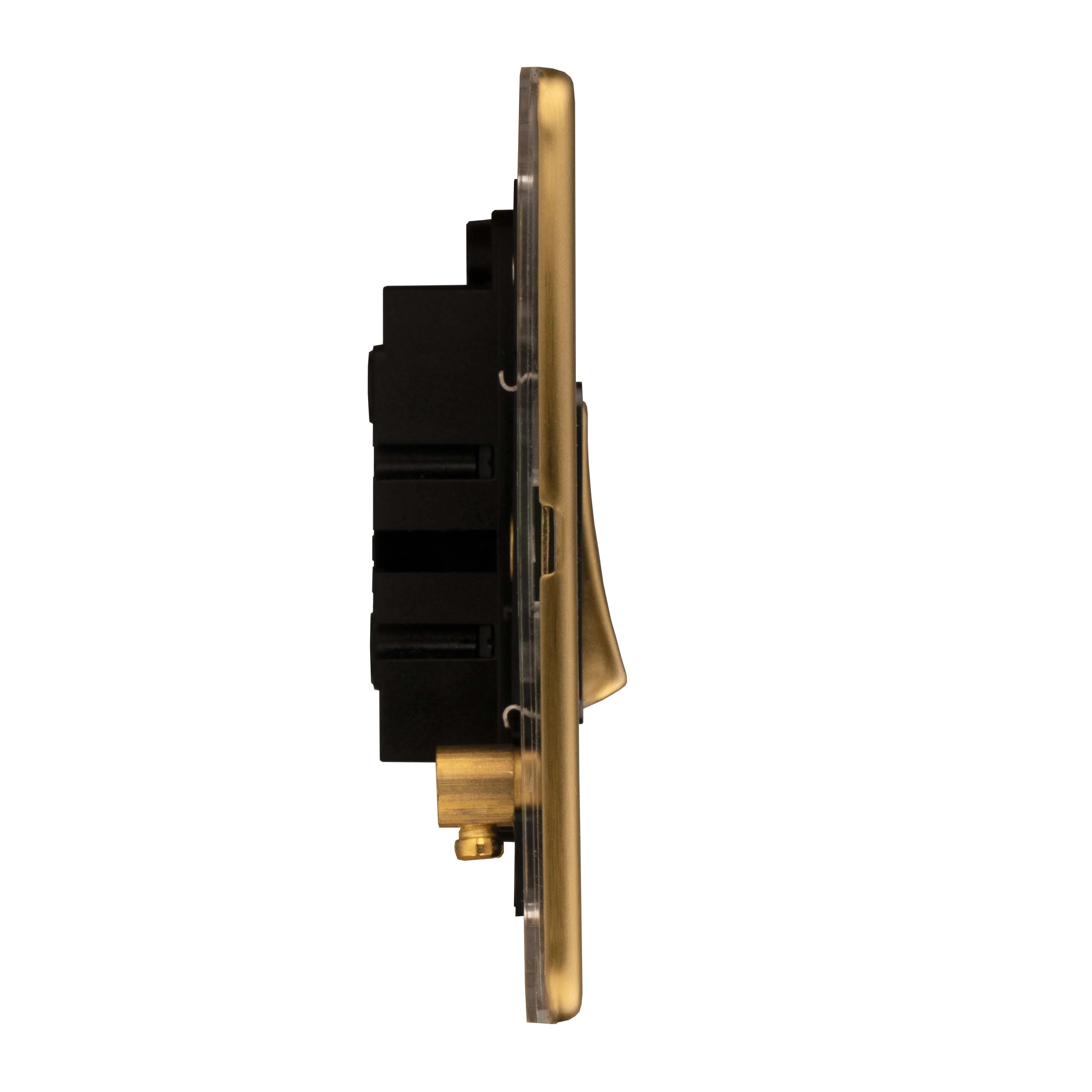 Concealed 3mm 2 Gang 2Way Switch - Satin Brass - Image 2