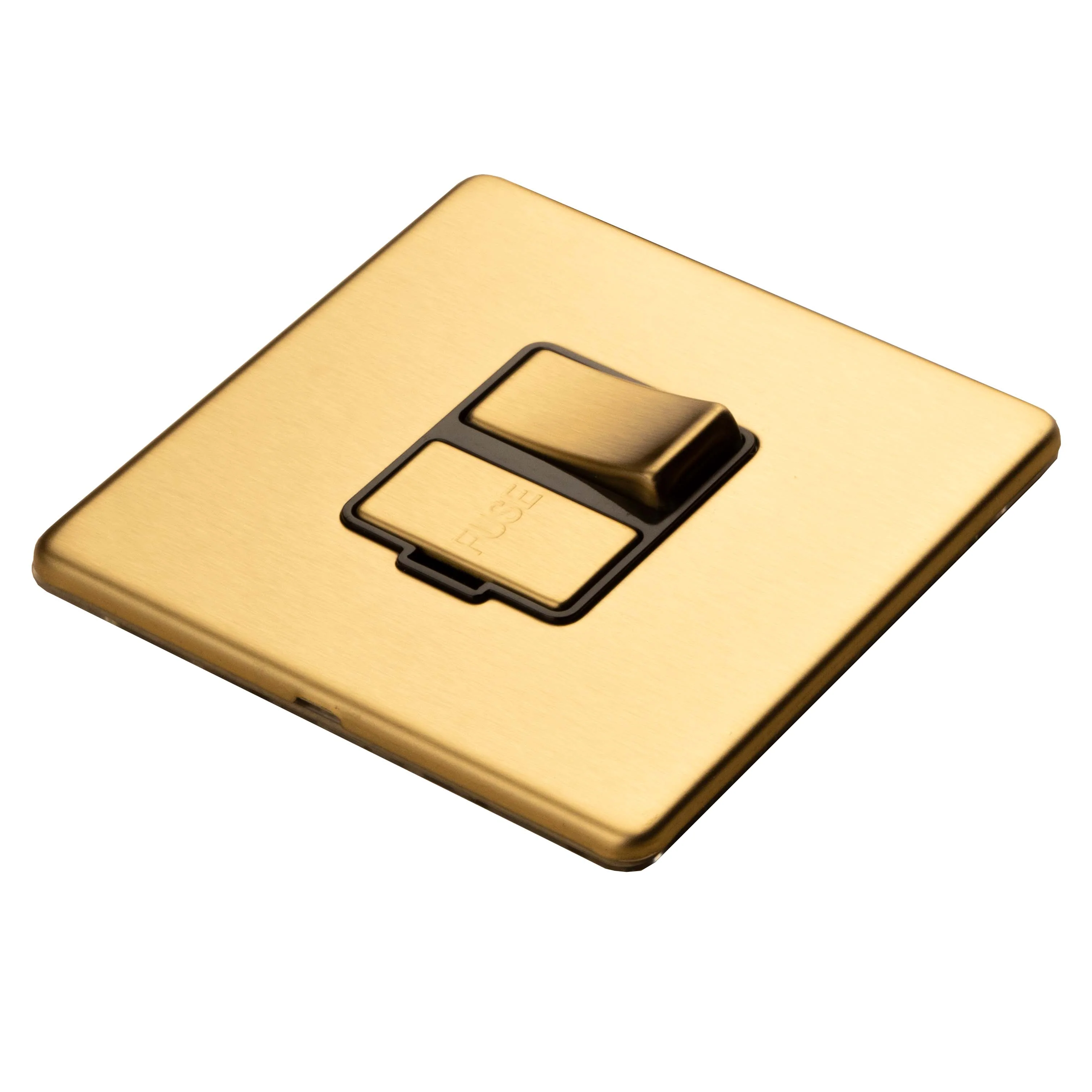 Concealed 3mm 13Amp Switched Fuse Spur - Satin Brass - Image 4