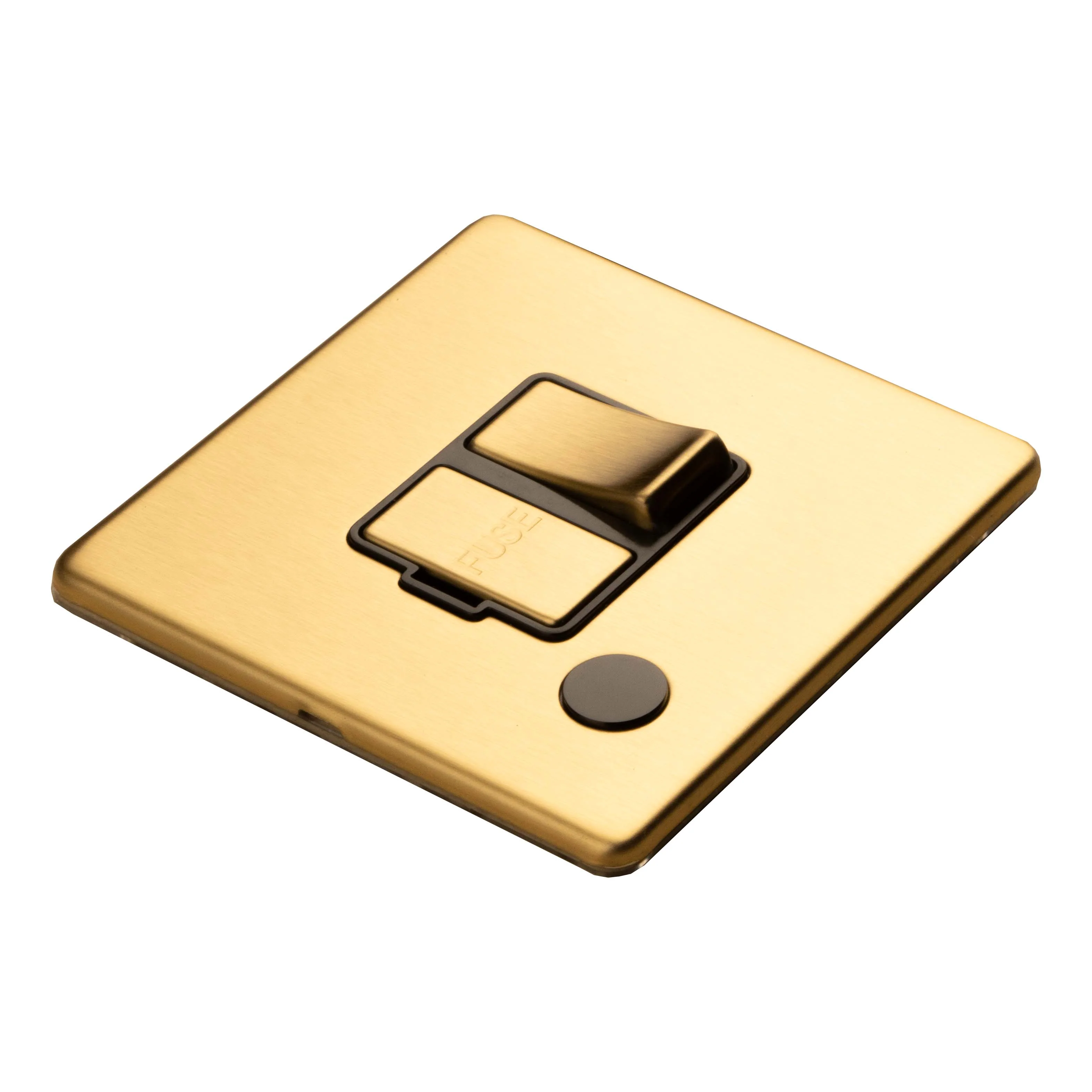 Concealed 3mm 13Amp Switched Fuse Spur With Flex Outlet - Satin Brass - Image 5