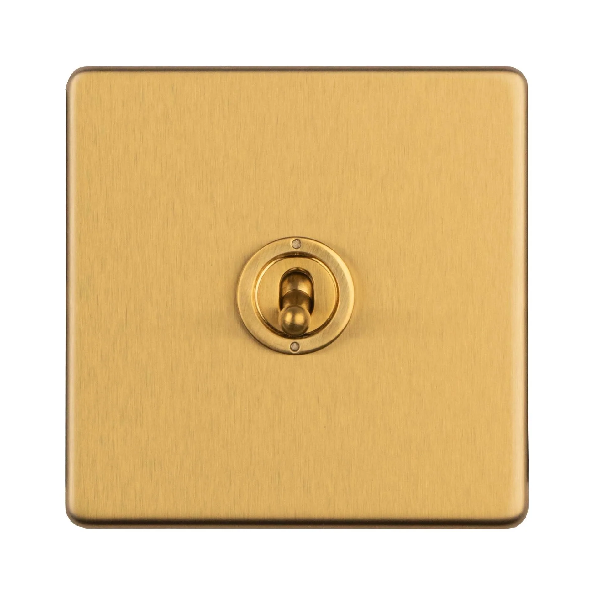 Concealed 3mm 1 Gang 2 Way Toggle Switch - Satin Brass - Image 5