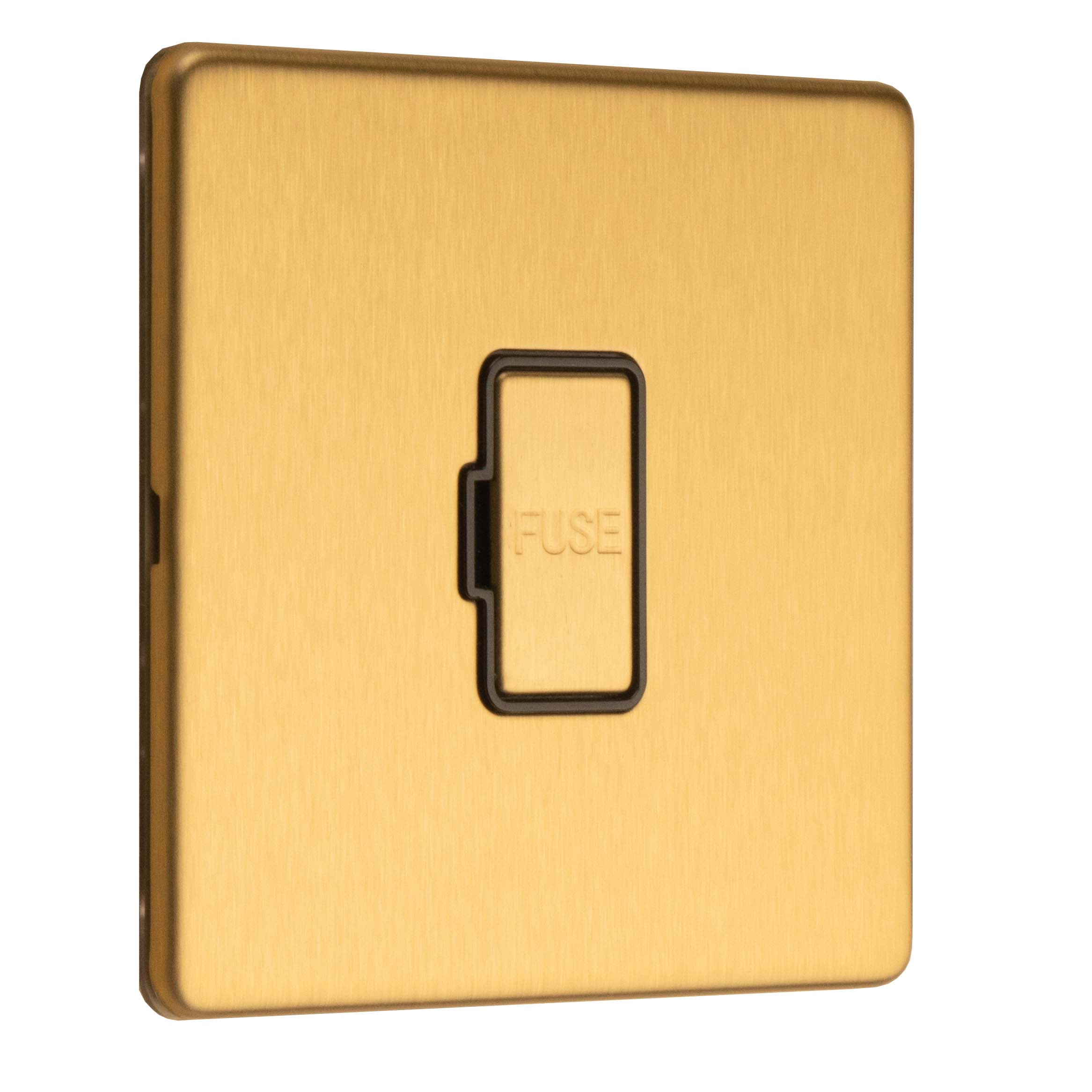 Concealed 3mm 13Amp Un-Switched Fuse Spur - Satin Brass - Image 4
