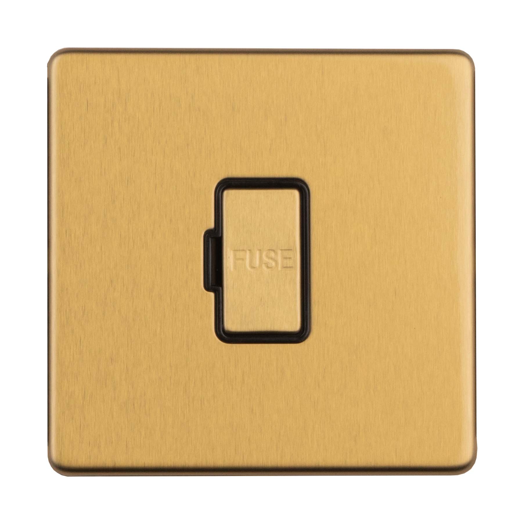 Concealed 3mm 13Amp Un-Switched Fuse Spur - Satin Brass - Image 5