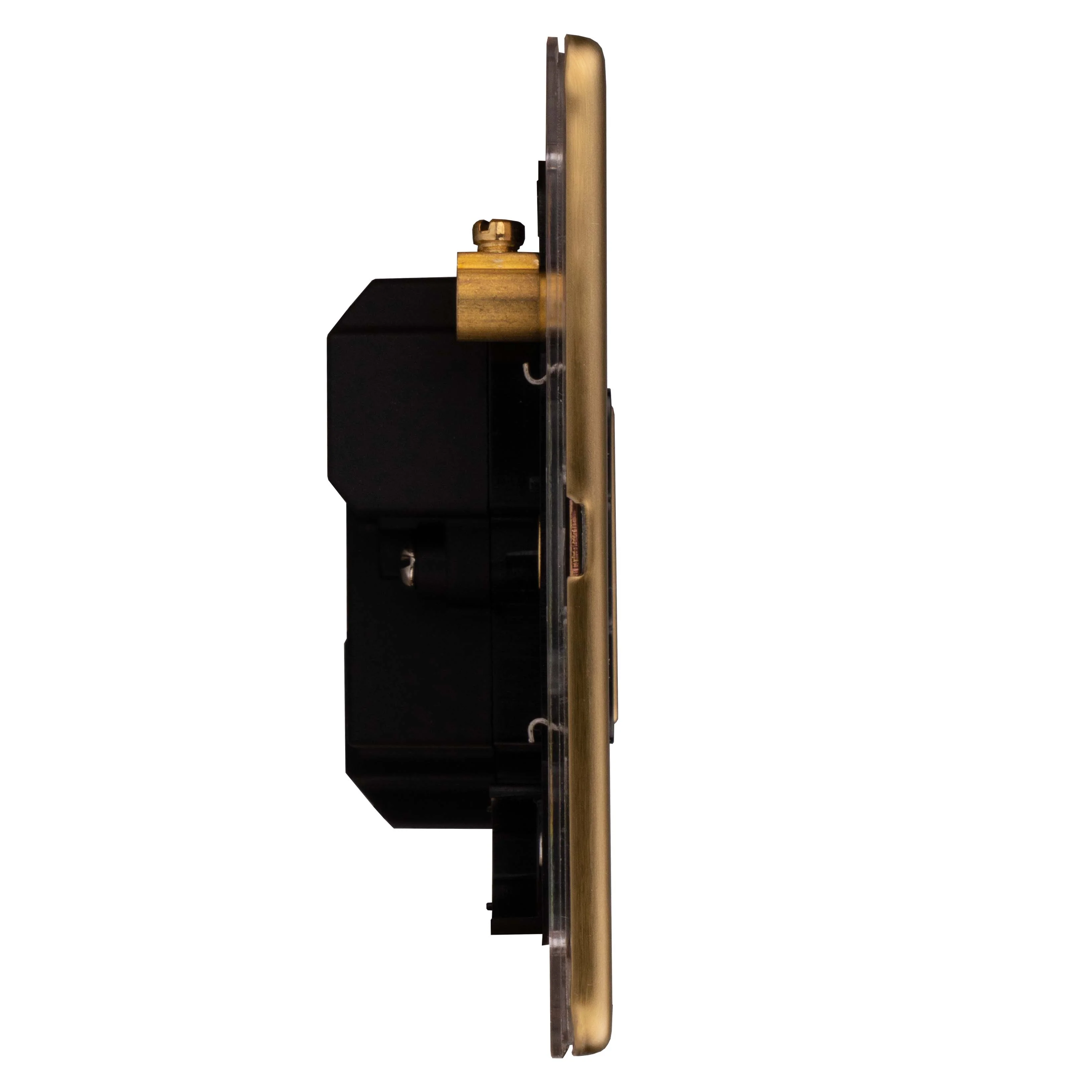 Concealed 3mm 13Amp Un-Switched Fuse Spur - Satin Brass - Image 6