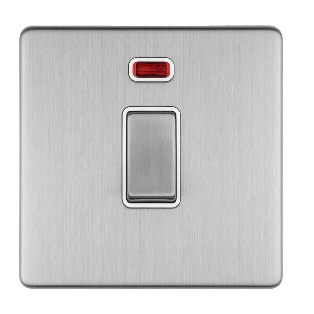Concealed 3mm 3 Gang 20Amp Dp Switch & Neon - Stainless Steel - Image 3