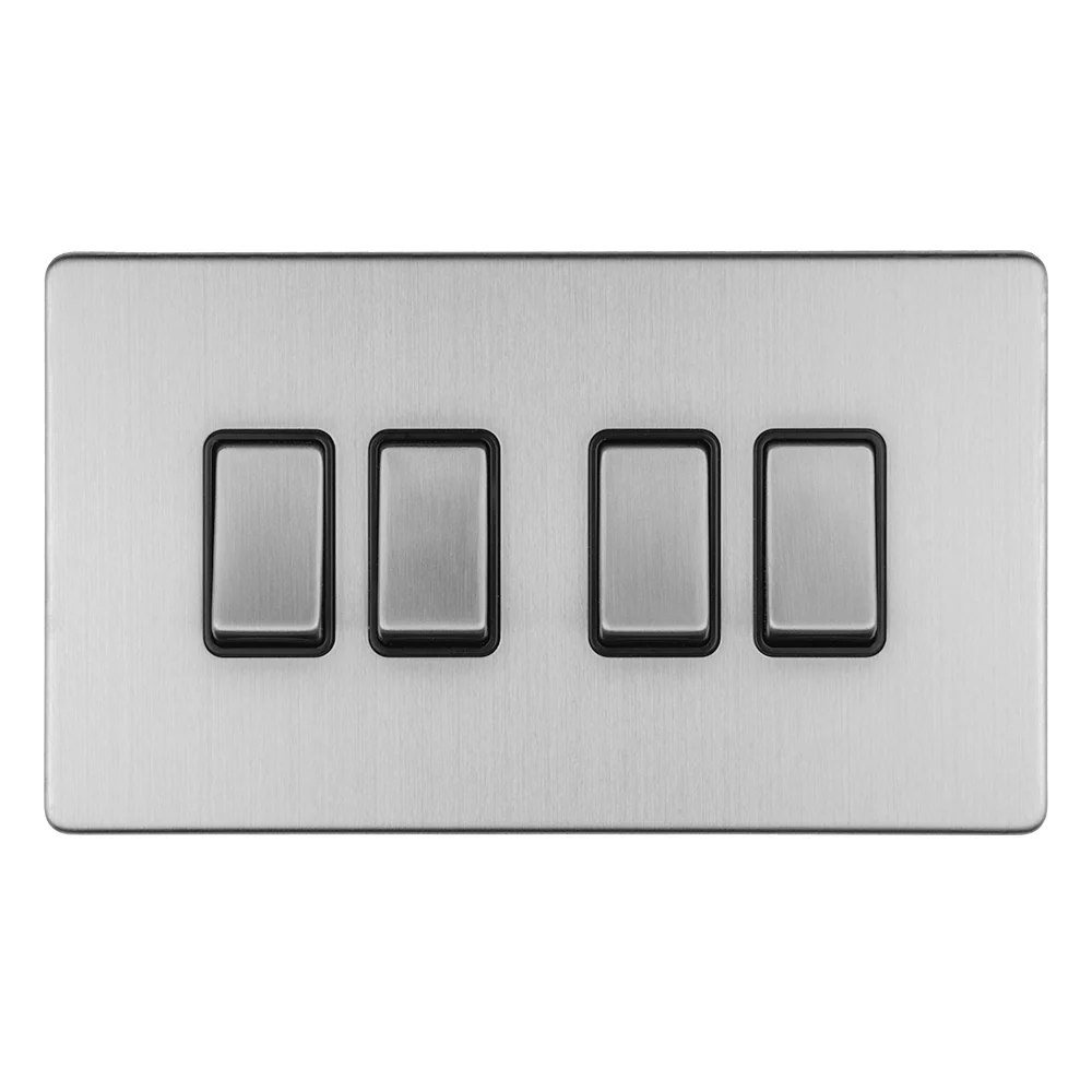 Concealed 3mm 4 Gang 10Amp 2Way Switch - Stainless Steel - Image 2