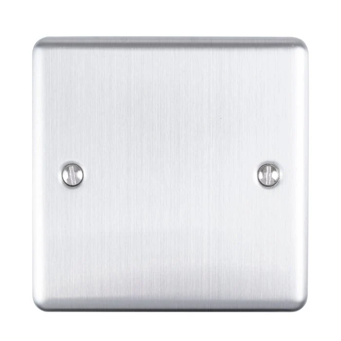 Enhance Decorative Single Blank Plate - Satin Stainless