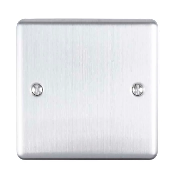 Enhance Decorative Single Blank Plate - Satin Stainless - Image 2