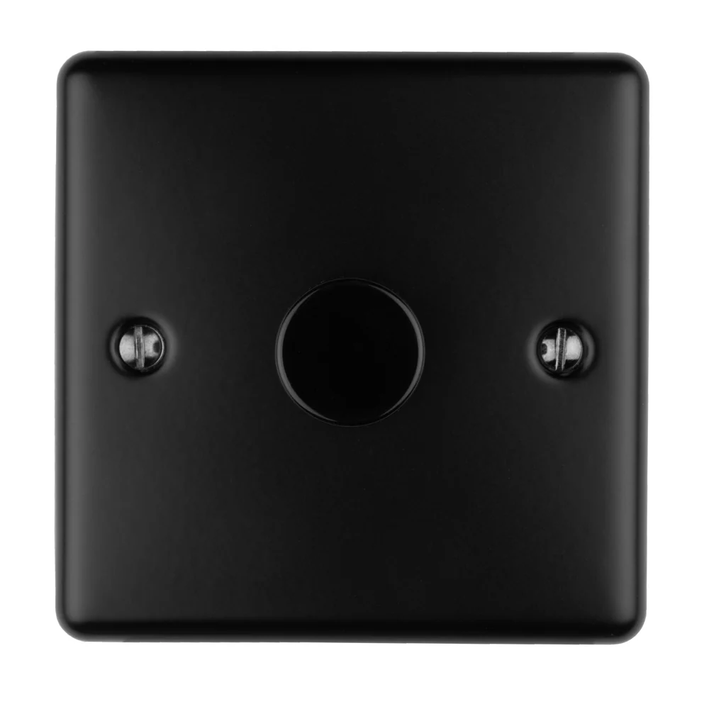 Enhance Decorative 1 Gang Dimmer - Matt Black - Image 2