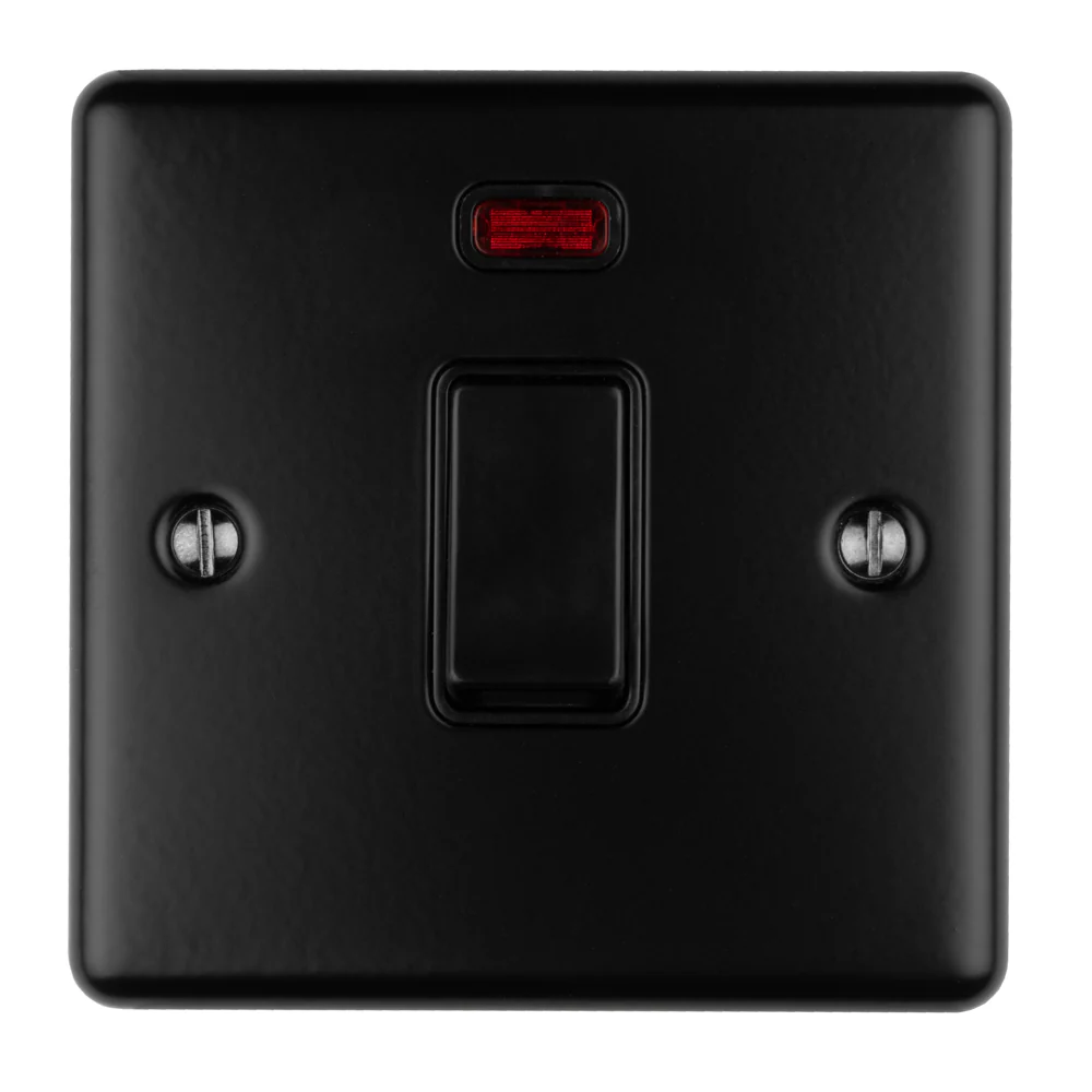 Enhance Decorative 20Amp Switch With Neon Indicator - Matt Black - Image 2