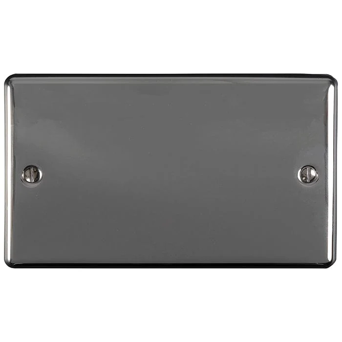Enhance Decorative Double Blank Plate - Black Nickel