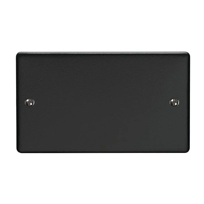 Enhance Decorative Double Blank Plate - Matt Black