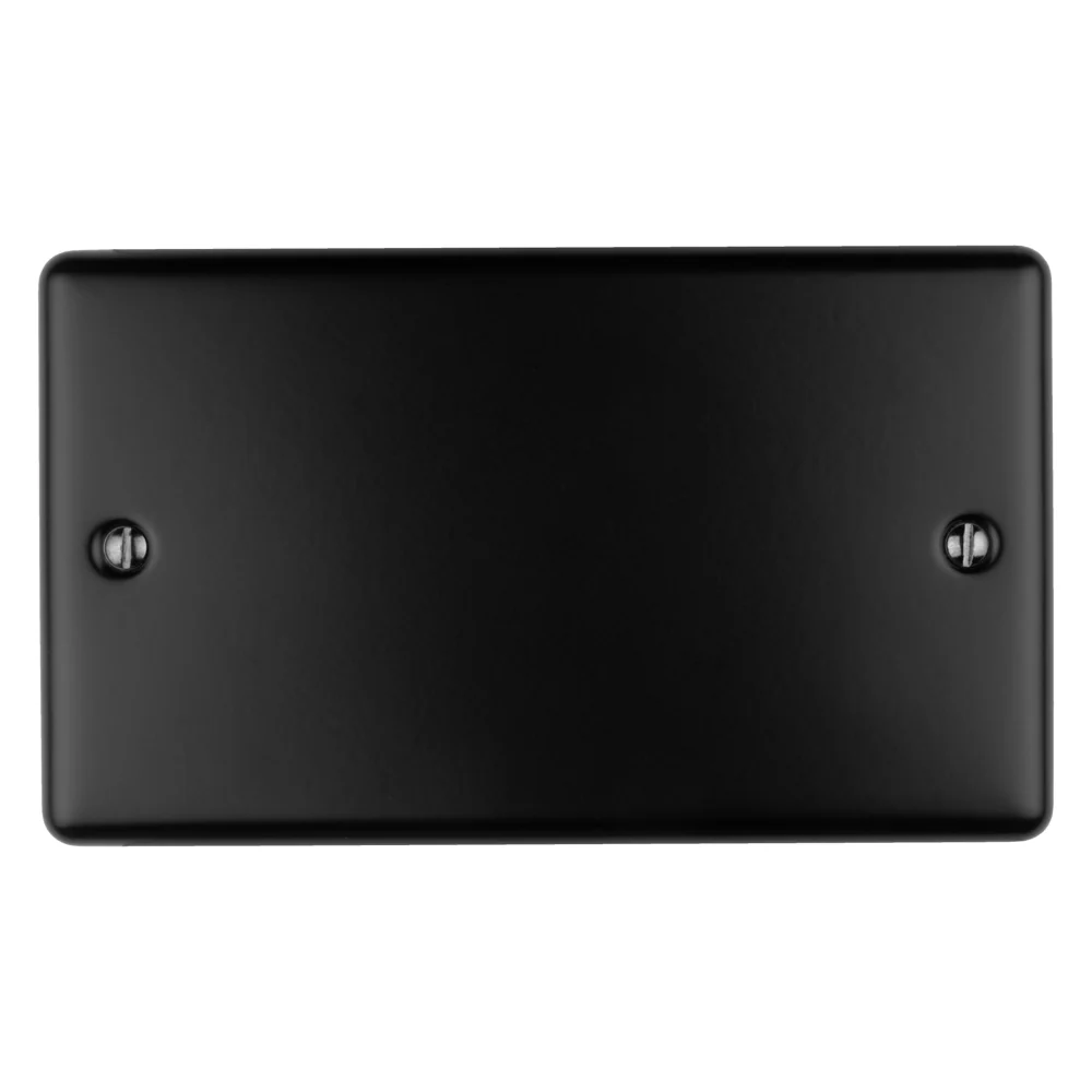 Enhance Decorative Double Blank Plate - Matt Black - Image 2