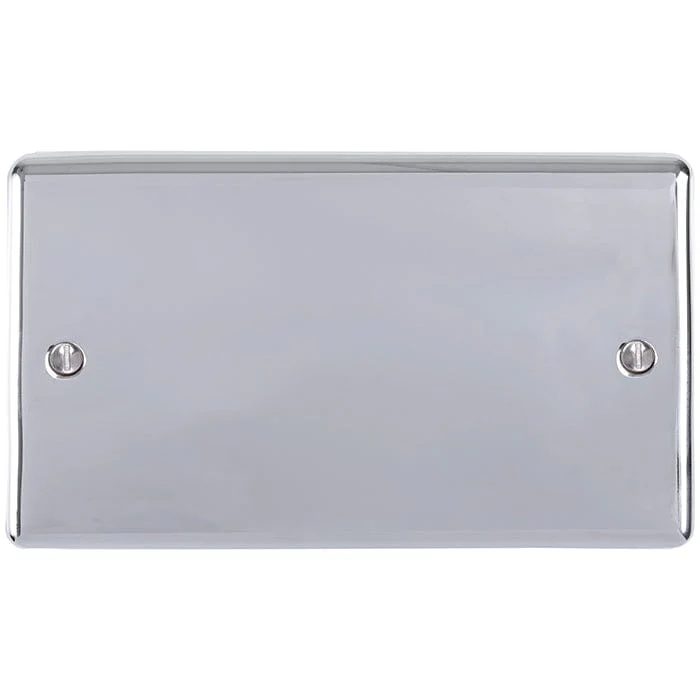 Enhance Decorative Double Blank Plate - Polished Chrome