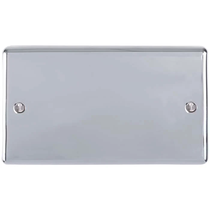 Enhance Decorative Double Blank Plate - Polished Chrome - Image 2