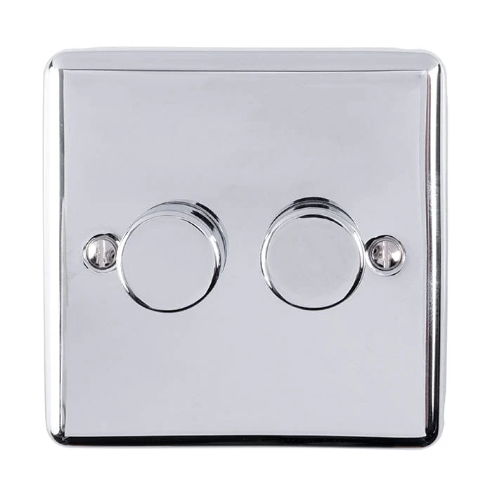 Enhance Decorative 2 Gang Dimmer - Polished Chrome