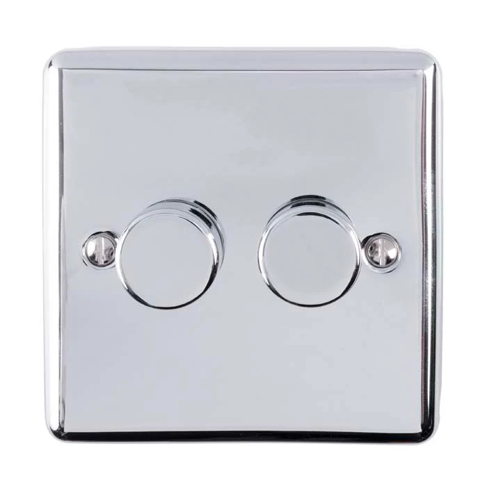 Enhance Decorative 2 Gang Dimmer - Polished Chrome - Image 2