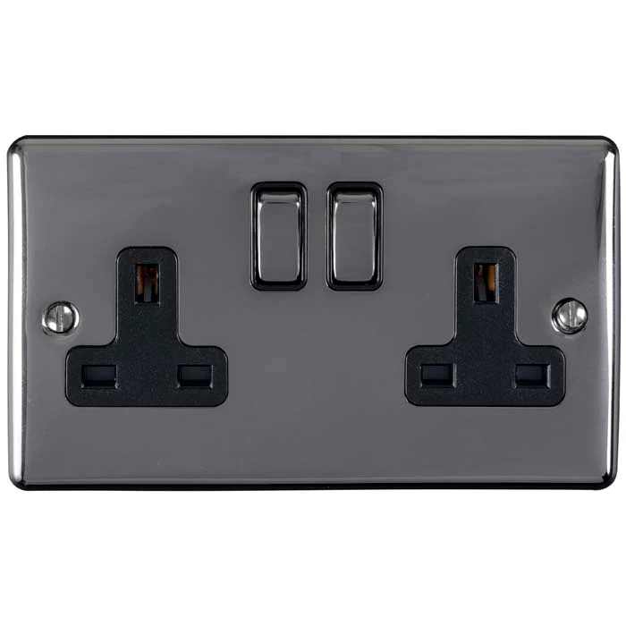 Enhance Decorative 2 Gang Socket - Black Nickel - Image 2