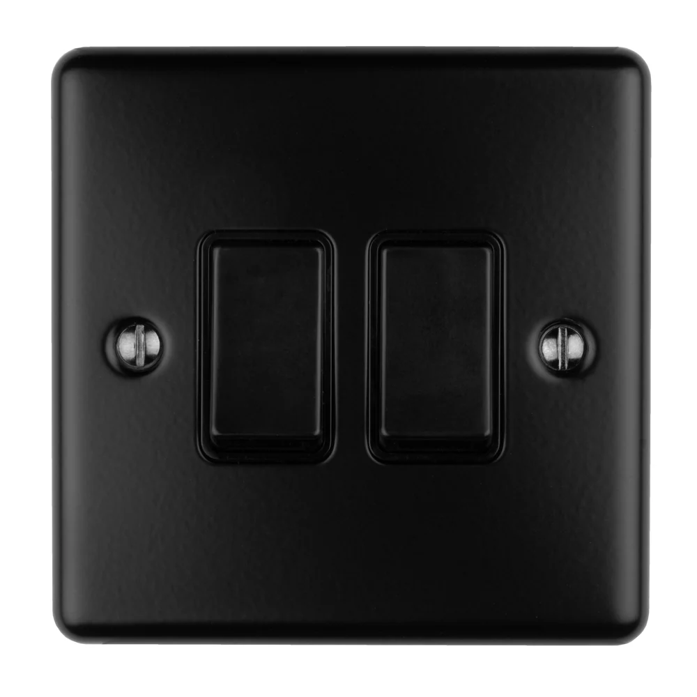 Enhance Decorative 2 Gang Switch - Matt Black - Image 2