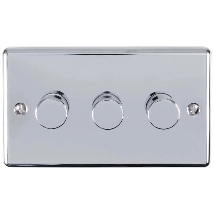 Enhance Decorative 3 Gang Dimmer - Polished Chrome - Image 2