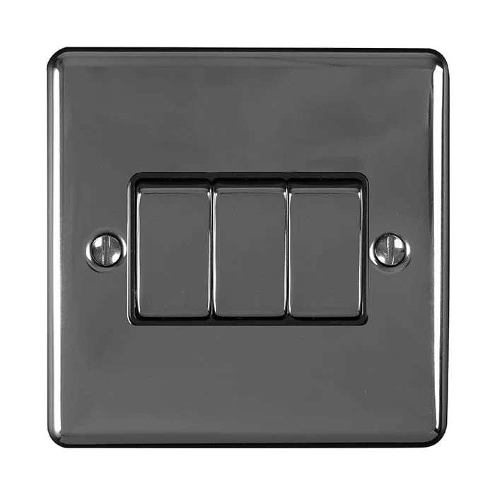Enhance Decorative 3 Gang Switch - Black Nickel