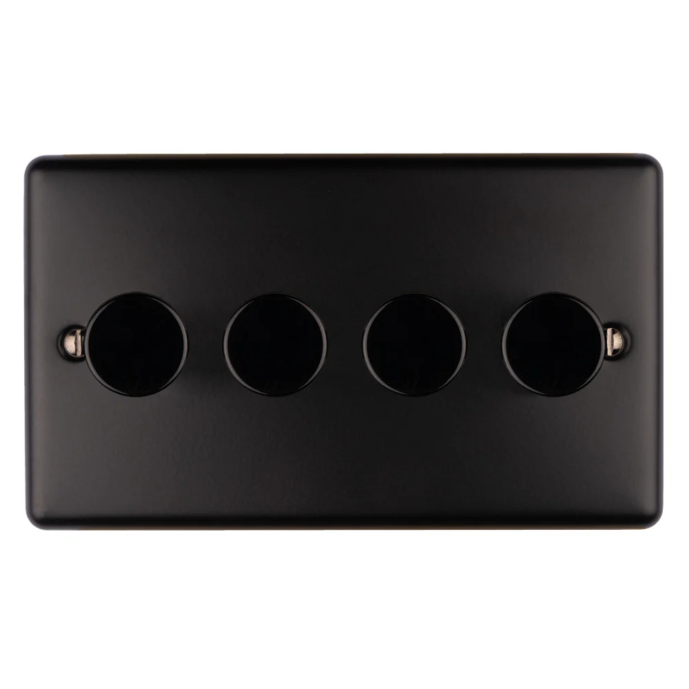 Enhance Decorative 4 Gang Dimmer - Matt Black - Image 2