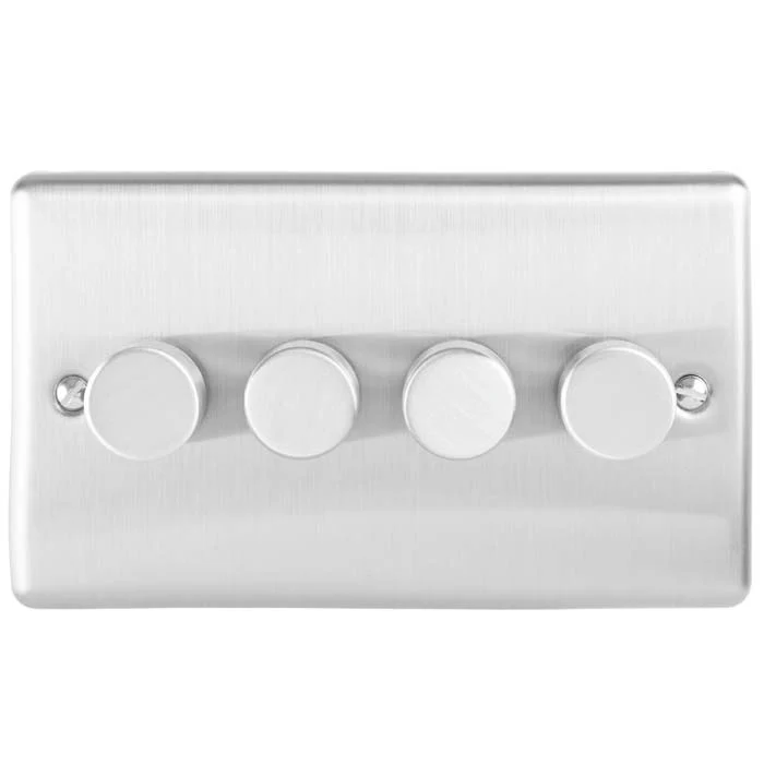 Enhance Decorative 4 Gang Dimmer - Satin Stainless - Image 2