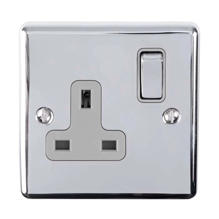 Enhance Decorative 1 Gang Socket - Polished Chrome - Image 2