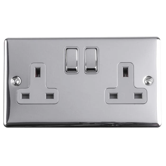 Enhance Decorative 2 Gang Socket - Polished Chrome - Image 5