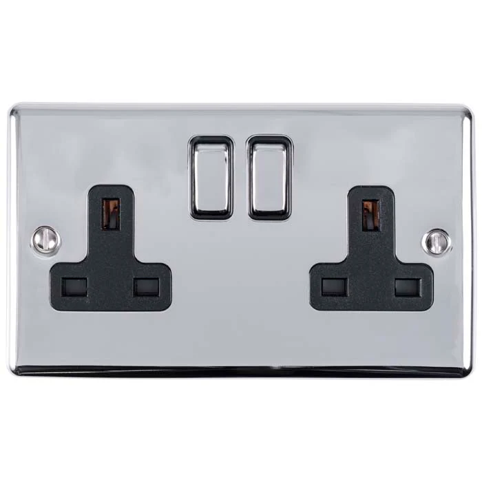 Enhance Decorative 2 Gang Socket - Polished Chrome - Image 6