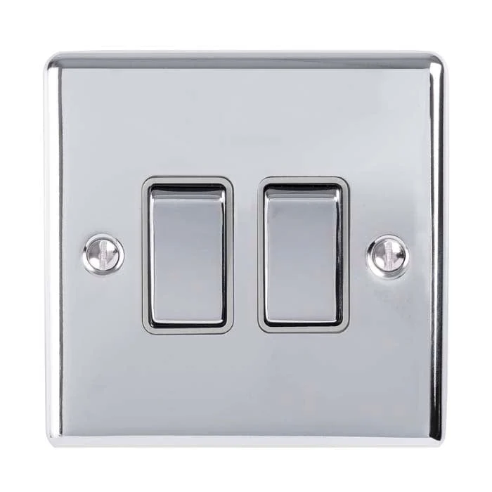 Enhance Decorative 2 Gang Switch - Polished Chrome - Image 2
