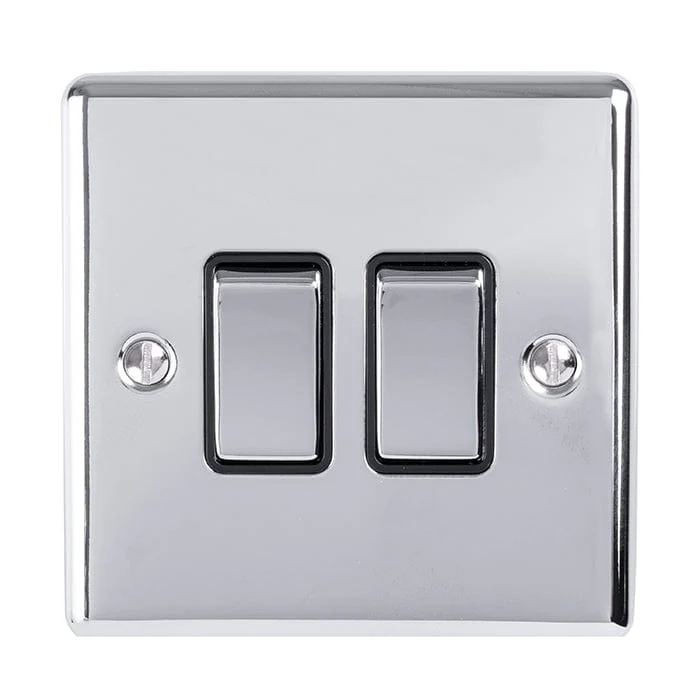 Enhance Decorative 2 Gang Switch - Polished Chrome - Image 3