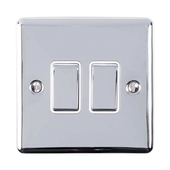 Enhance Decorative 2 Gang Switch - Polished Chrome - Image 4