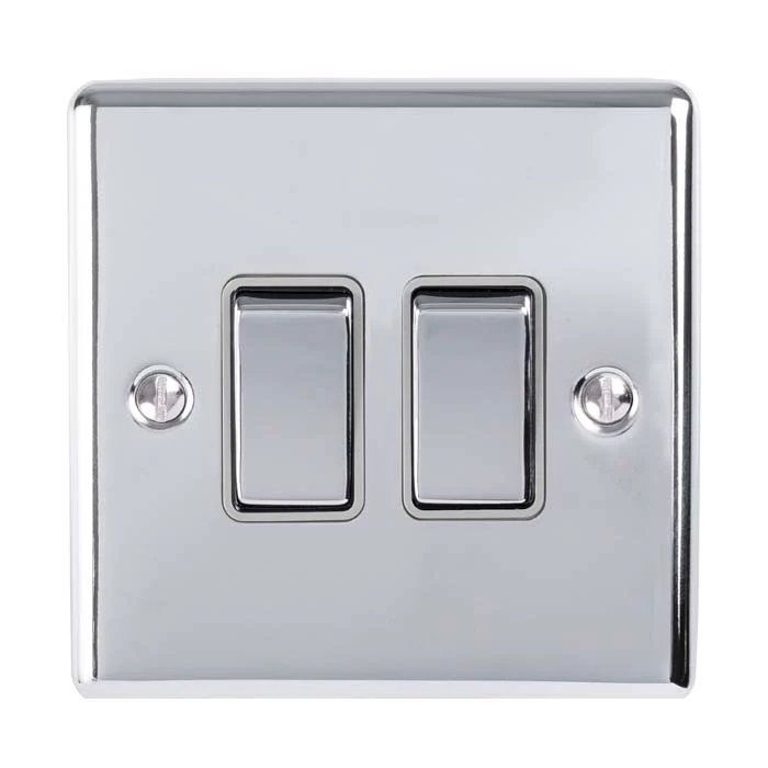 Enhance Decorative 2 Gang Switch - Polished Chrome - Image 5