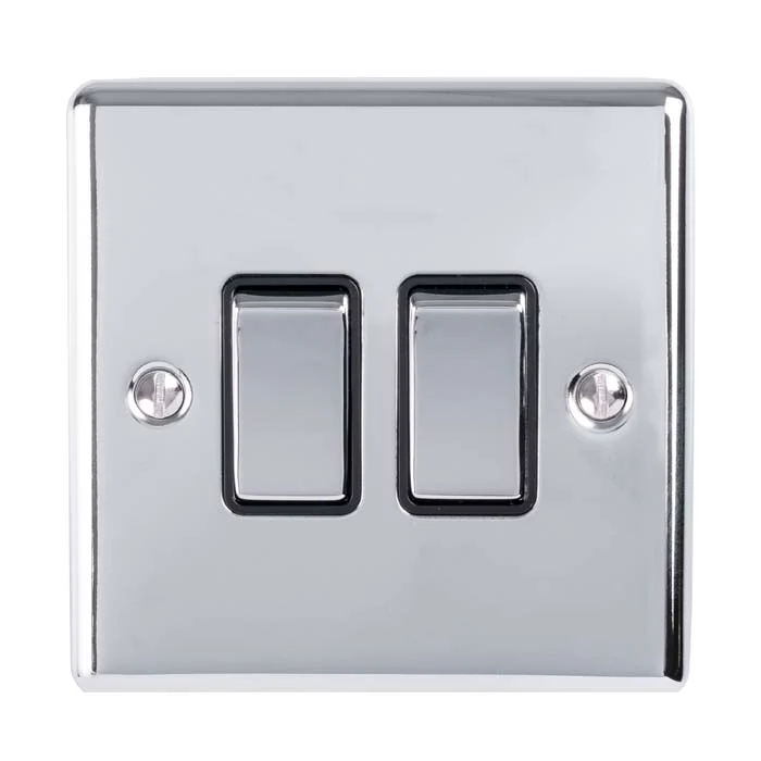 Enhance Decorative 2 Gang Switch - Polished Chrome - Image 6
