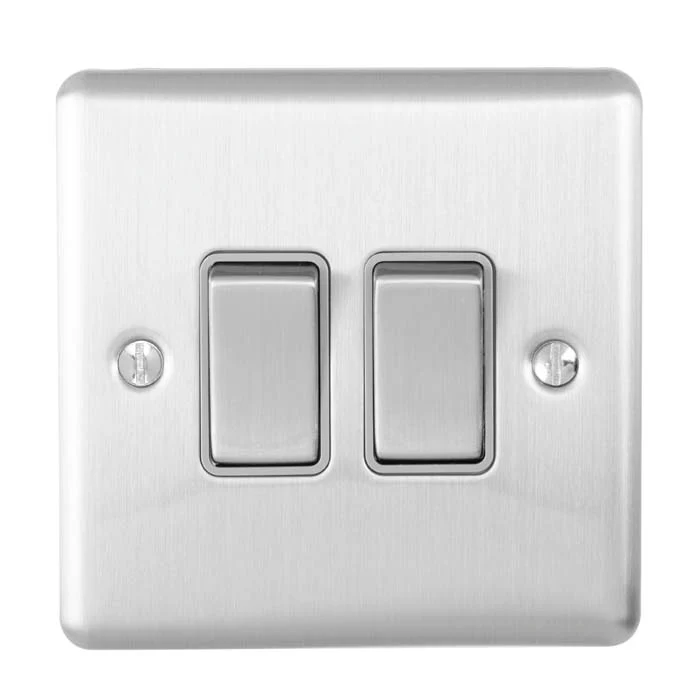 Enhance Decorative 2 Gang Switch - Satin Stainless - Image 4