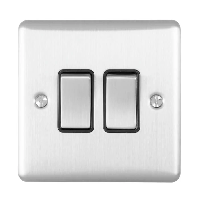 Enhance Decorative 2 Gang Switch - Satin Stainless - Image 5