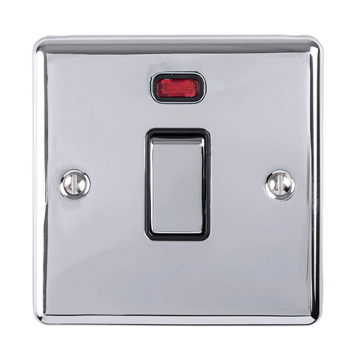 Enhance Decorative 20Amp Switch With Neon Indicator - Polished Chrome - Image 3