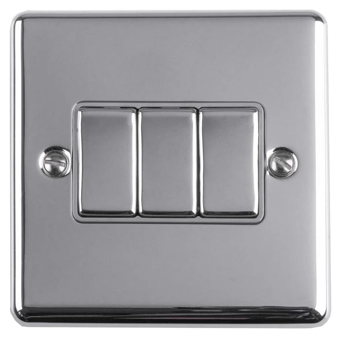 Enhance Decorative 3 Gang Switch - Polished Chrome - Image 2