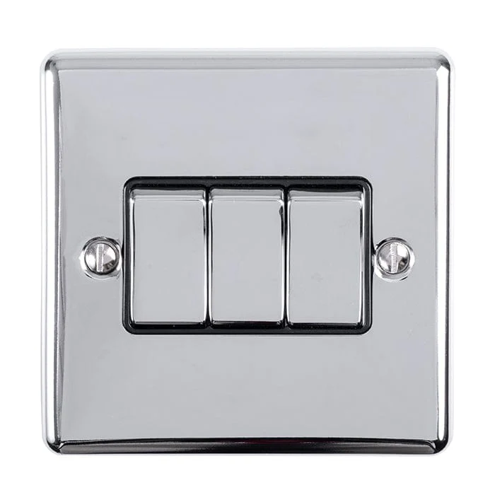 Enhance Decorative 3 Gang Switch - Polished Chrome - Image 3