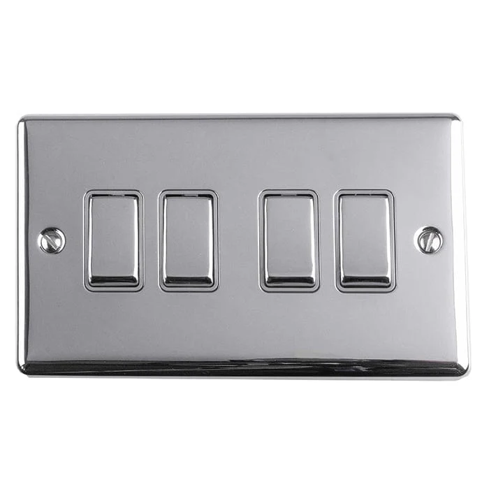 Enhance Decorative 4 Gang Switch - Polished Chrome - Image 2