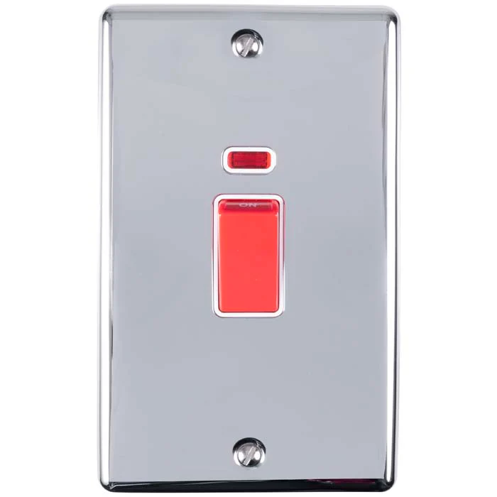 Enhance Decorative 45Amp Switch With Neon Indicator - Polished Chrome - Image 10