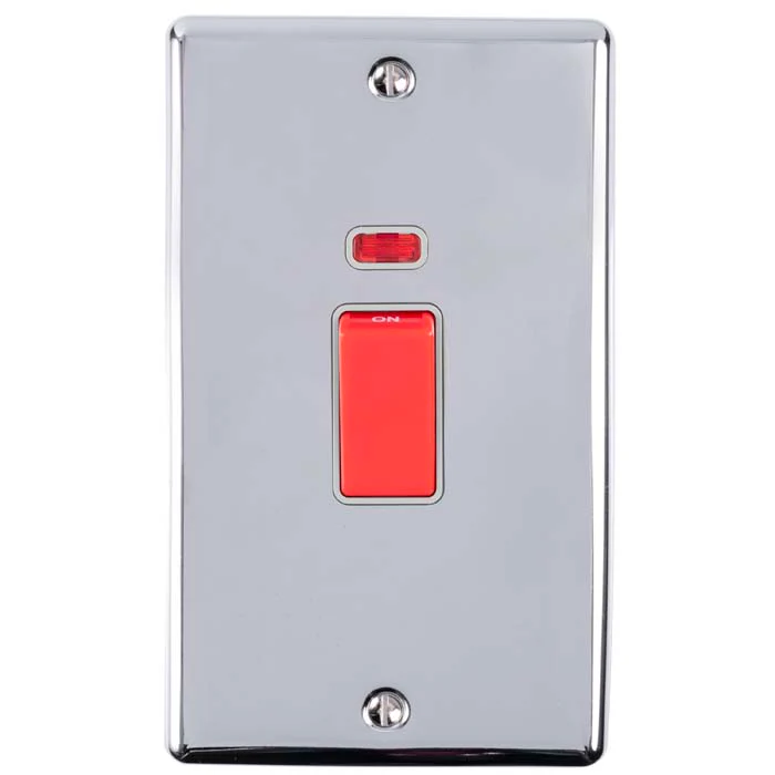Enhance Decorative 45Amp Switch With Neon Indicator - Polished Chrome - Image 12