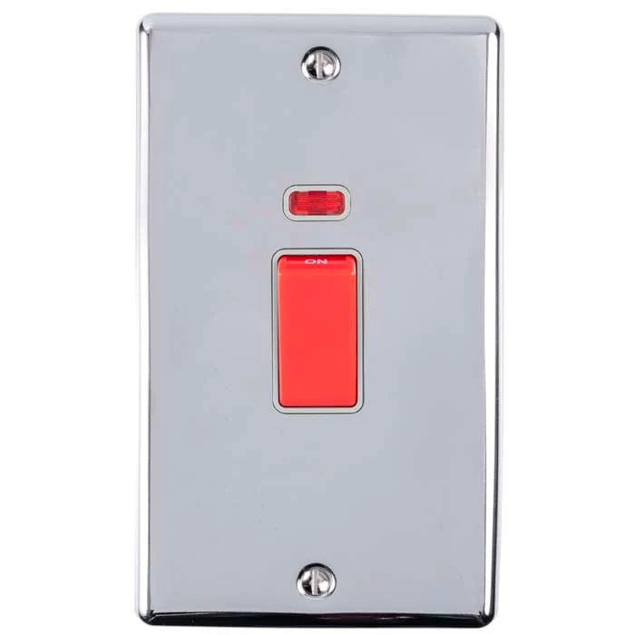 Enhance Decorative 45Amp Switch With Neon Indicator - Polished Chrome - Image 5