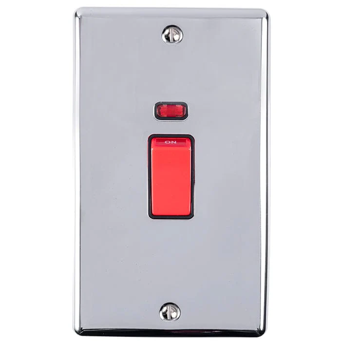 Enhance Decorative 45Amp Switch With Neon Indicator - Polished Chrome - Image 6