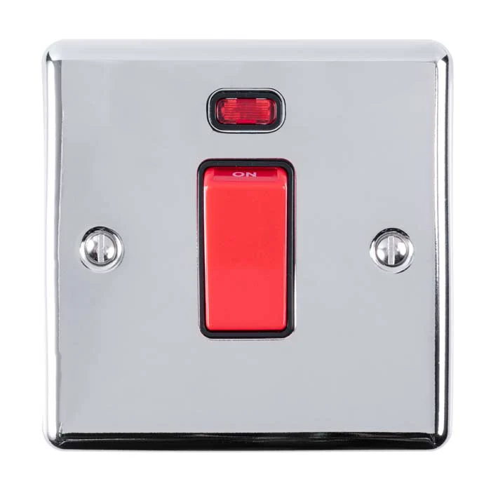 Enhance Decorative 45Amp Switch With Neon Indicator - Polished Chrome - Image 9