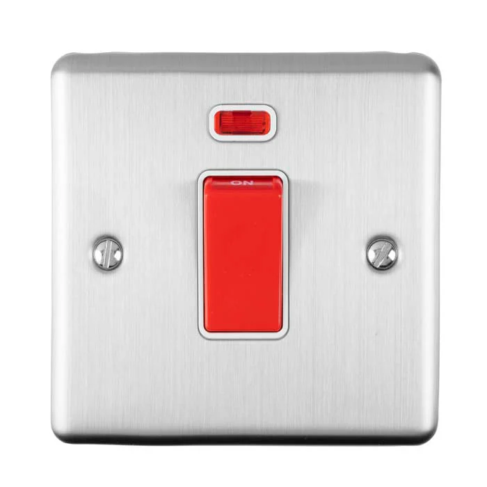 Enhance Decorative 45Amp Switch With Neon Indicator - Satin Stainless - Image 10