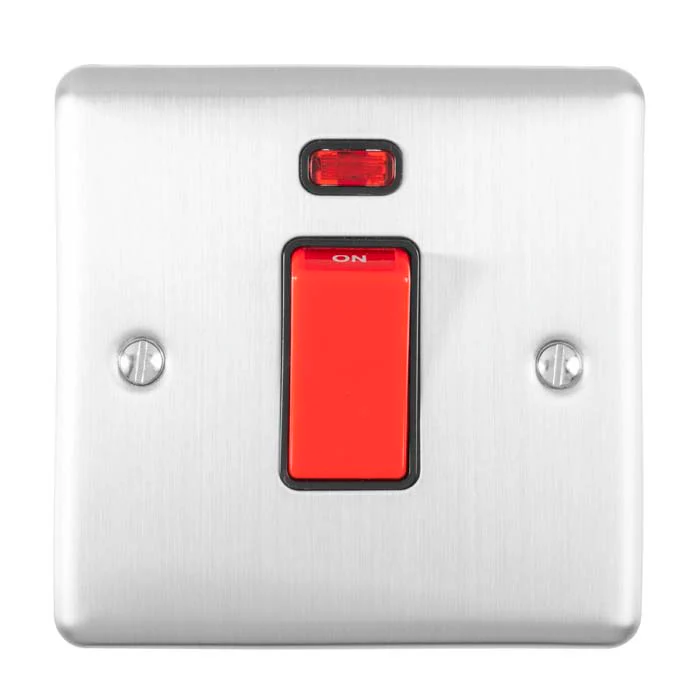 Enhance Decorative 45Amp Switch With Neon Indicator - Satin Stainless - Image 11