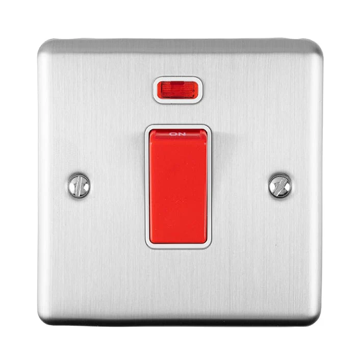 Enhance Decorative 45Amp Switch With Neon Indicator - Satin Stainless - Image 2