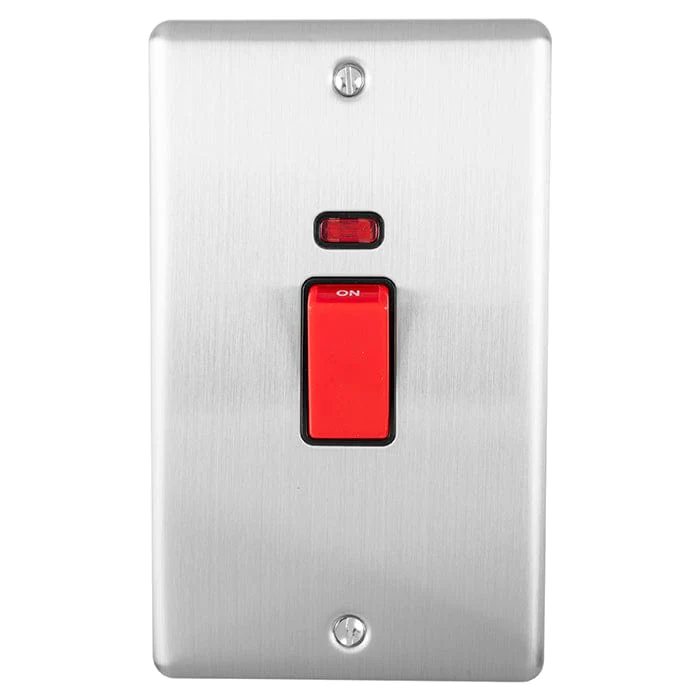 Enhance Decorative 45Amp Switch With Neon Indicator - Satin Stainless - Image 6